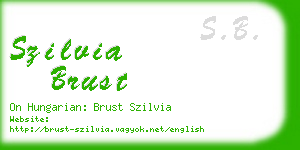 szilvia brust business card